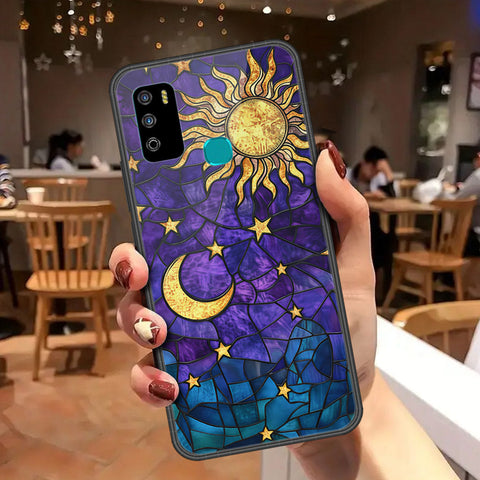 Infinix Hot 9 Play Cover - Celestial Starry Universe Series - HQ Ultra Shine Premium Infinity Glass Soft Silicon Borders Case