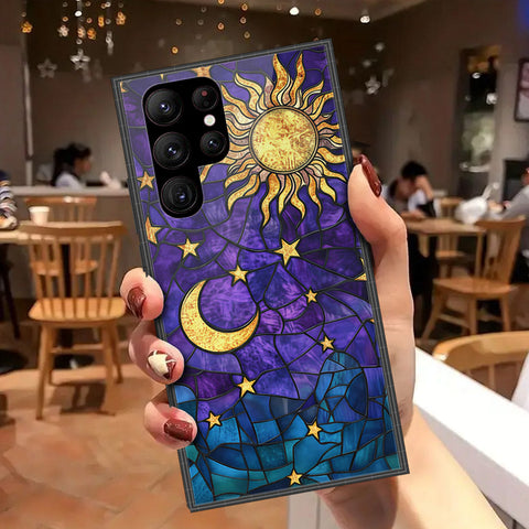 Samsung Galaxy S23 Ultra 5G Cover - Celestial Starry Universe Series - HQ Ultra Shine Premium Infinity Glass Soft Silicon Borders Case