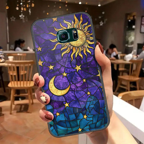 Samsung Galaxy S6 Edge Cover - Celestial Starry Universe Series - HQ Ultra Shine Premium Infinity Glass Soft Silicon Borders Case