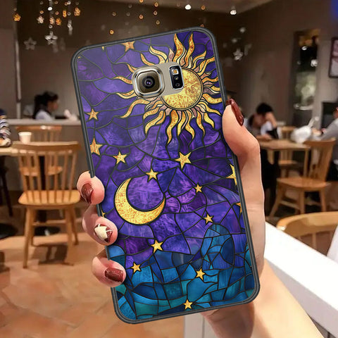 Samsung Galaxy S6 Cover - Celestial Starry Universe Series - HQ Ultra Shine Premium Infinity Glass Soft Silicon Borders Case