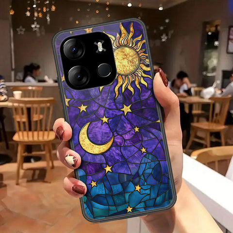 Infinix Smart 7 Cover - Celestial Starry Universe Series - HQ Ultra Shine Premium Infinity Glass Soft Silicon Borders Case