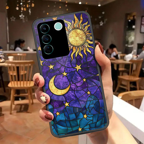 Vivo V27e Cover - Celestial Starry Universe Series - HQ Ultra Shine Premium Infinity Glass Soft Silicon Borders Case