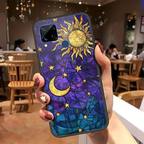 Realme C15 Cover - Celestial Starry Universe Series - HQ Ultra Shine Premium Infinity Glass Soft Silicon Borders Case