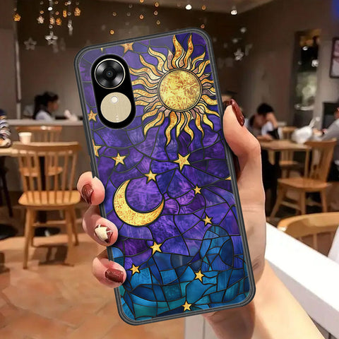 Oppo A17k Cover - Celestial Starry Universe Series - HQ Ultra Shine Premium Infinity Glass Soft Silicon Borders Case