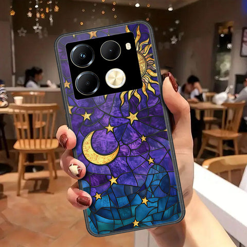 Infinix Note 40 Pro Cover - Celestial Starry Universe Series - HQ Ultra Shine Premium Infinity Glass Soft Silicon Borders Case