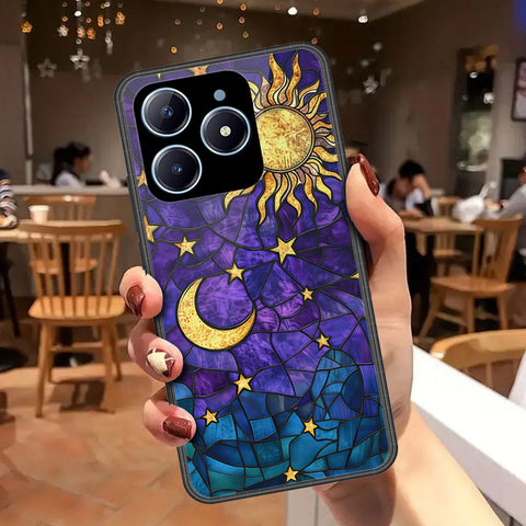 Realme C61 Cover - Celestial Starry Universe Series - HQ Ultra Shine Premium Infinity Glass Soft Silicon Borders Case