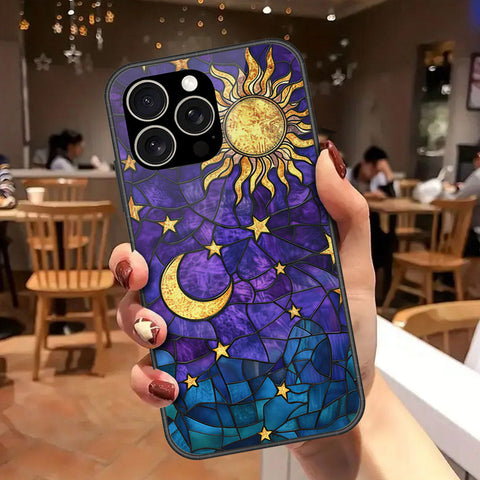 IPhone 15 Pro Max Cover - Celestial Starry Universe Series - HQ Ultra Shine Premium Infinity Glass Soft Silicon Borders Case