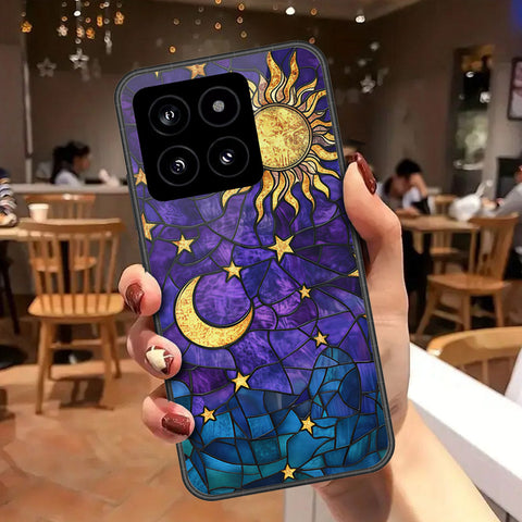 Xiaomi 14 Cover - Celestial Starry Universe Series - HQ Ultra Shine Premium Infinity Glass Soft Silicon Borders Case