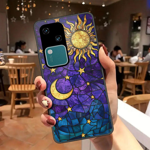 Vivo V30 Cover - Celestial Starry Universe Series - HQ Ultra Shine Premium Infinity Glass Soft Silicon Borders Case