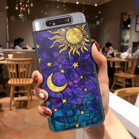 Samsung Galaxy A80 Cover - Celestial Starry Universe Series - HQ Ultra Shine Premium Infinity Glass Soft Silicon Borders Case