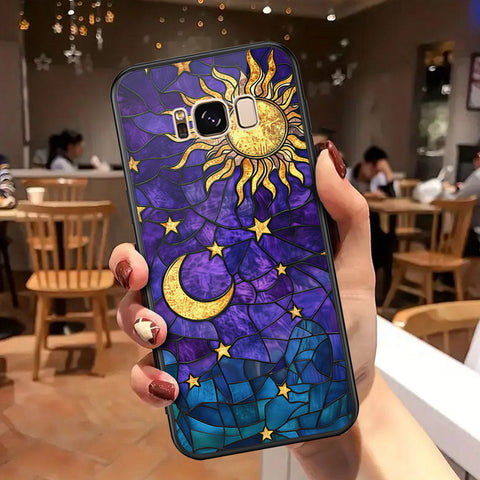 Samsung Galaxy S8 Cover - Celestial Starry Universe Series - HQ Ultra Shine Premium Infinity Glass Soft Silicon Borders Case