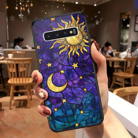 Samsung Galaxy S10 Cover - Celestial Starry Universe Series - HQ Ultra Shine Premium Infinity Glass Soft Silicon Borders Case