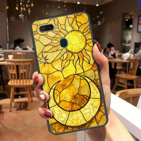 Oppo A7 Cover - Celestial Starry Universe Series - HQ Ultra Shine Premium Infinity Glass Soft Silicon Borders Case