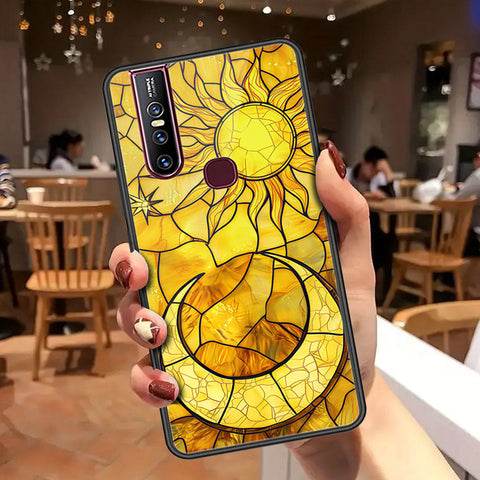 Vivo V15 Cover - Celestial Starry Universe Series - HQ Ultra Shine Premium Infinity Glass Soft Silicon Borders Case