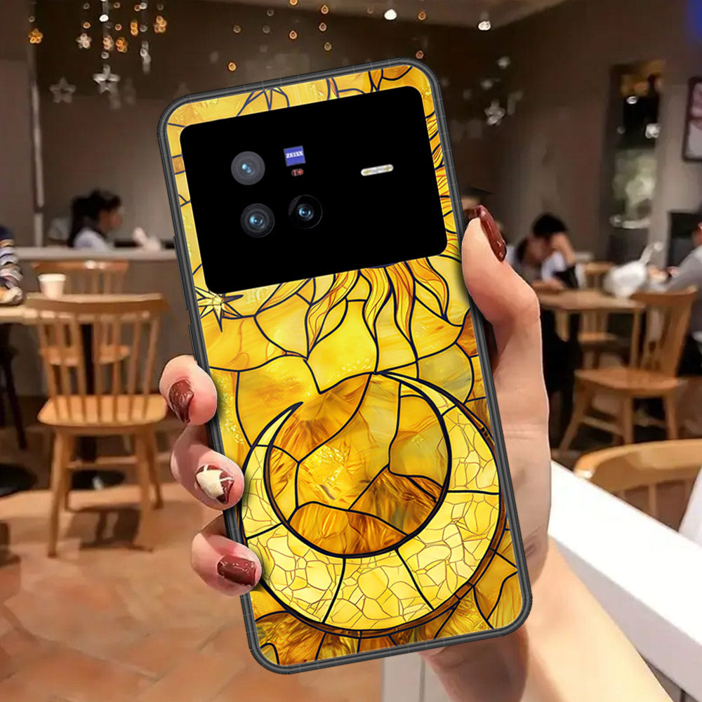Vivo X80 Cover - Celestial Starry Universe Series - HQ Ultra Shine Premium Infinity Glass Soft Silicon Borders Case (Fast Delivery)(A)