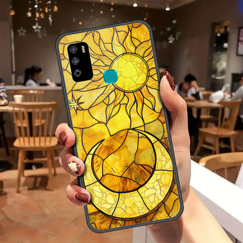 Infinix Hot 9 Play Cover - Celestial Starry Universe Series - HQ Ultra Shine Premium Infinity Glass Soft Silicon Borders Case