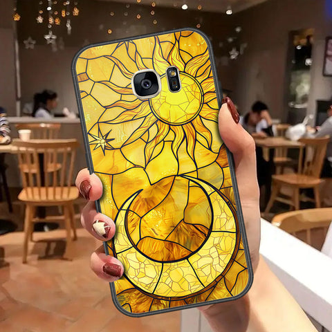 Samsung Galaxy S7 Cover - Celestial Starry Universe Series - HQ Ultra Shine Premium Infinity Glass Soft Silicon Borders Case
