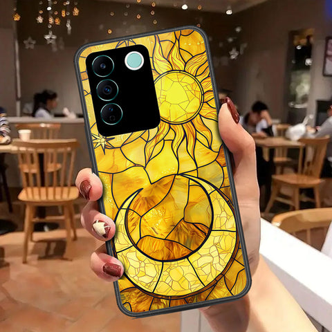 Vivo V27e Cover - Celestial Starry Universe Series - HQ Ultra Shine Premium Infinity Glass Soft Silicon Borders Case