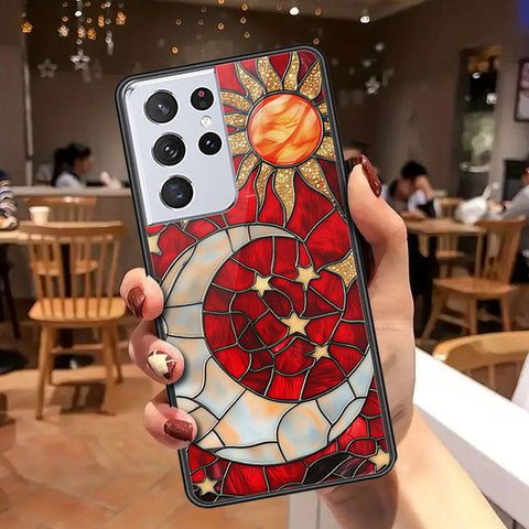 Samsung Galaxy S21 Ultra 5G Cover - Celestial Starry Universe Series - HQ Ultra Shine Premium Infinity Glass Soft Silicon Borders Case