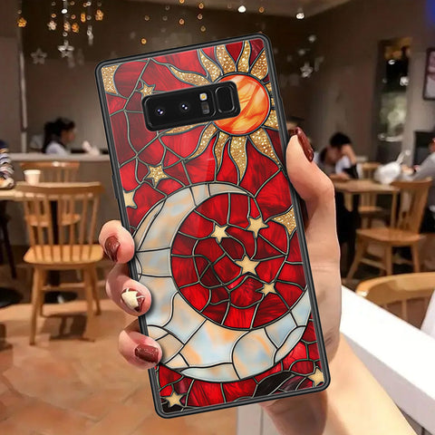 Samsung Galaxy Note 8 Cover - Celestial Starry Universe Series - HQ Ultra Shine Premium Infinity Glass Soft Silicon Borders Case