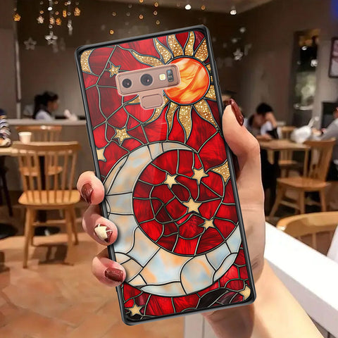 Samsung Galaxy Note 9 Cover - Celestial Starry Universe Series - HQ Ultra Shine Premium Infinity Glass Soft Silicon Borders Case