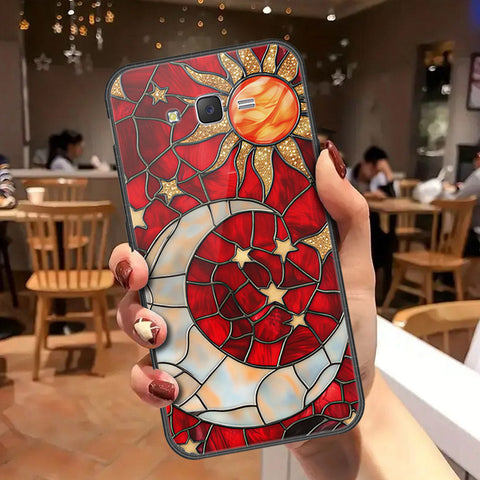 Samsung Galaxy J7 2015 Cover - Celestial Starry Universe Series - HQ Ultra Shine Premium Infinity Glass Soft Silicon Borders Case