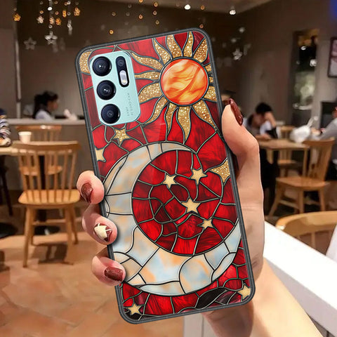 Oppo Reno 6 Cover - Celestial Starry Universe Series - HQ Ultra Shine Premium Infinity Glass Soft Silicon Borders Case