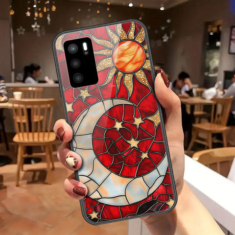 Oppo A16 Cover - Celestial Starry Universe Series - HQ Ultra Shine Premium Infinity Glass Soft Silicon Borders Case