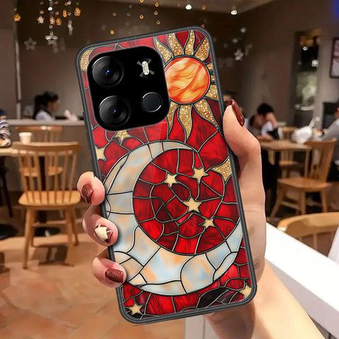 Infinix Smart 7 Cover - Celestial Starry Universe Series - HQ Ultra Shine Premium Infinity Glass Soft Silicon Borders Case