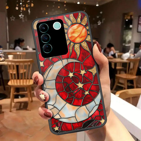 Vivo V27e Cover - Celestial Starry Universe Series - HQ Ultra Shine Premium Infinity Glass Soft Silicon Borders Case