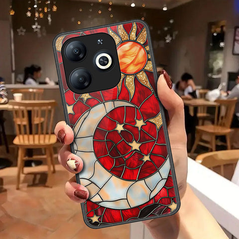 Infinix Smart 8 Cover - Celestial Starry Universe Series - HQ Ultra Shine Premium Infinity Glass Soft Silicon Borders Case