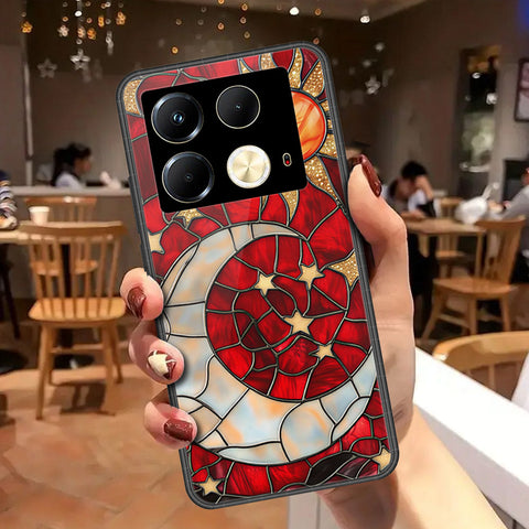 Infinix Note 40 Cover - Celestial Starry Universe Series - HQ Ultra Shine Premium Infinity Glass Soft Silicon Borders Case