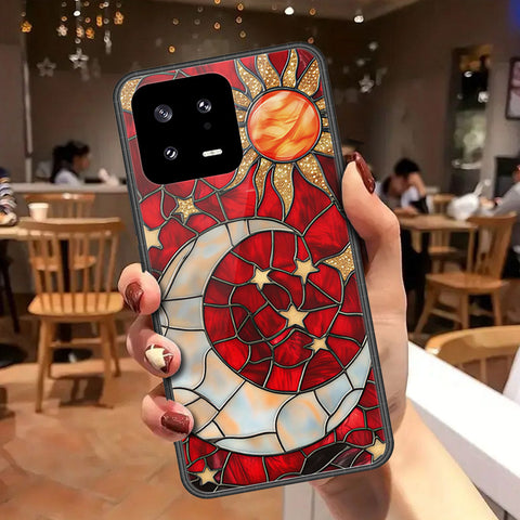 Xiaomi 13 Cover - Celestial Starry Universe Series - HQ Ultra Shine Premium Infinity Glass Soft Silicon Borders Case