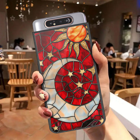 Samsung Galaxy A80 Cover - Celestial Starry Universe Series - HQ Ultra Shine Premium Infinity Glass Soft Silicon Borders Case