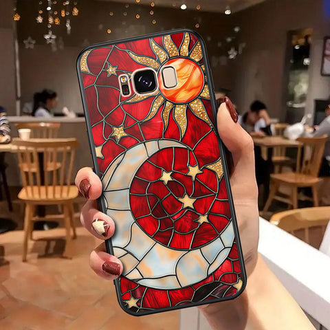 Samsung Galaxy S8 Cover - Celestial Starry Universe Series - HQ Ultra Shine Premium Infinity Glass Soft Silicon Borders Case