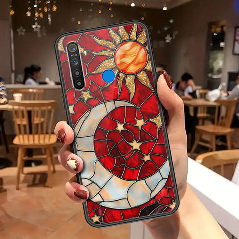 Realme 5 Cover - Celestial Starry Universe Series - HQ Ultra Shine Premium Infinity Glass Soft Silicon Borders Case