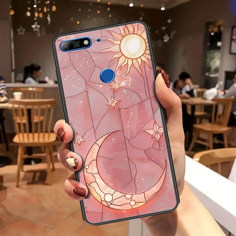 Huawei Y7 Prime 2018 Cover - Celestial Starry Universe Series - HQ Ultra Shine Premium Infinity Glass Soft Silicon Borders Case