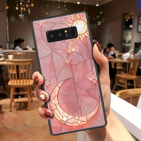 Samsung Galaxy Note 8 Cover - Celestial Starry Universe Series - HQ Ultra Shine Premium Infinity Glass Soft Silicon Borders Case