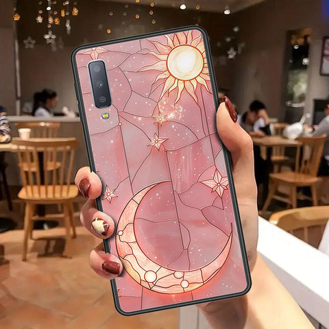 Samsung Galaxy A7 2018 Cover - Celestial Starry Universe Series - HQ Ultra Shine Premium Infinity Glass Soft Silicon Borders Case