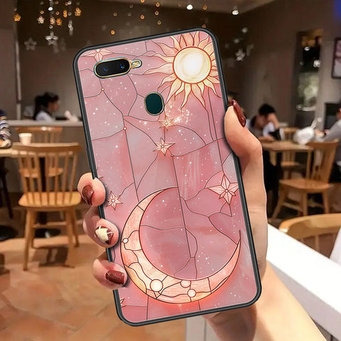Oppo A7 Cover - Celestial Starry Universe Series - HQ Ultra Shine Premium Infinity Glass Soft Silicon Borders Case