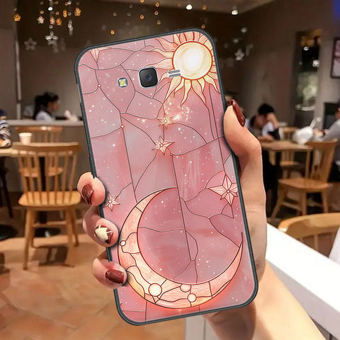 Samsung Galaxy J7 2015 Cover - Celestial Starry Universe Series - HQ Ultra Shine Premium Infinity Glass Soft Silicon Borders Case