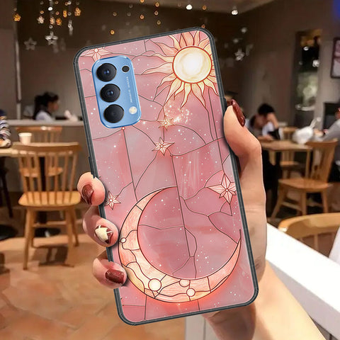 Oppo Reno 4 Cover - Celestial Starry Universe Series - HQ Ultra Shine Premium Infinity Glass Soft Silicon Borders Case