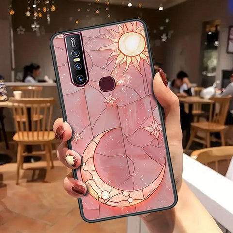 Vivo V15 Cover - Celestial Starry Universe Series - HQ Ultra Shine Premium Infinity Glass Soft Silicon Borders Case
