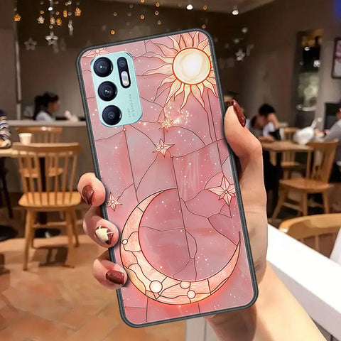 Oppo Reno 6 Cover - Celestial Starry Universe Series - HQ Ultra Shine Premium Infinity Glass Soft Silicon Borders Case
