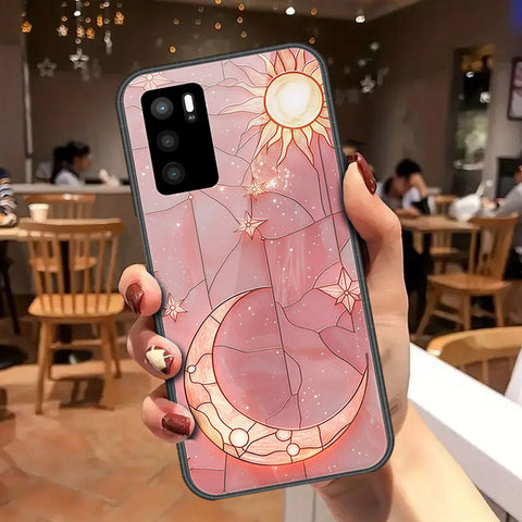 Oppo A16 Cover - Celestial Starry Universe Series - HQ Ultra Shine Premium Infinity Glass Soft Silicon Borders Case