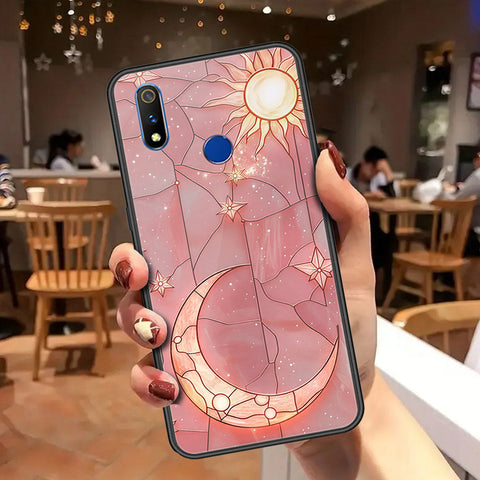 Realme 3 Cover - Celestial Starry Universe Series - HQ Ultra Shine Premium Infinity Glass Soft Silicon Borders Case
