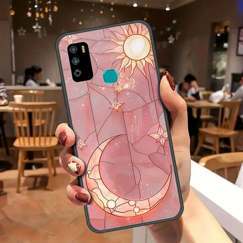 Infinix Hot 9 Play Cover - Celestial Starry Universe Series - HQ Ultra Shine Premium Infinity Glass Soft Silicon Borders Case