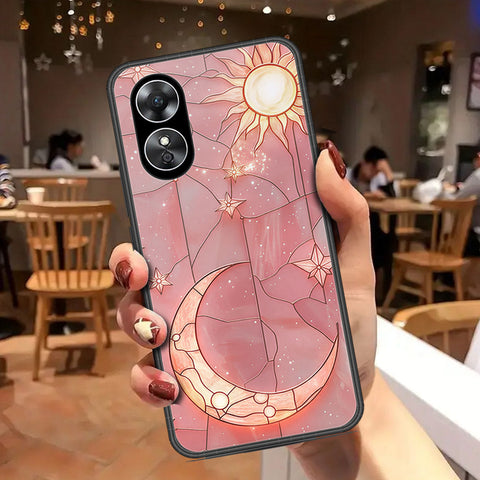 Oppo A17 Cover - Celestial Starry Universe Series - HQ Ultra Shine Premium Infinity Glass Soft Silicon Borders Case
