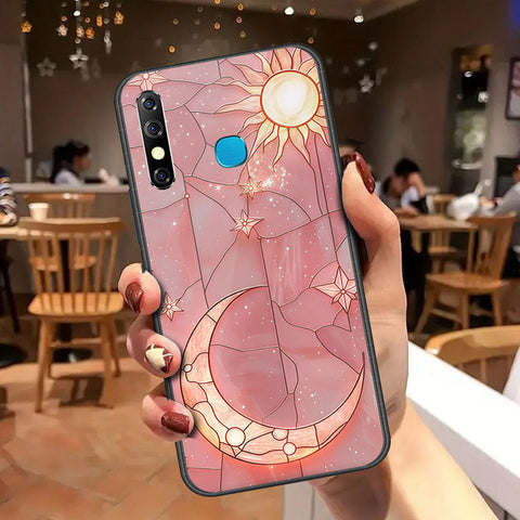 Infinix Hot 8 Cover - Celestial Starry Universe Series - HQ Ultra Shine Premium Infinity Glass Soft Silicon Borders Case