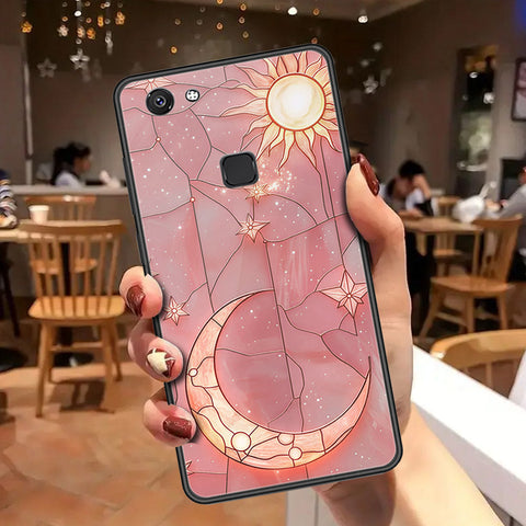 Vivo V7 Cover - Celestial Starry Universe Series - HQ Ultra Shine Premium Infinity Glass Soft Silicon Borders Case